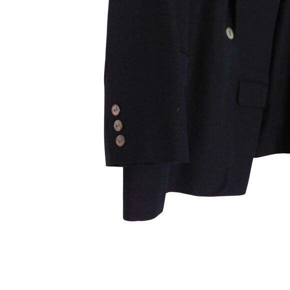 Vintage Talbots Womens Linen Blend Two Piece Skirt Blazer Outfit Sz 4 Navy Blue - Picture 3 of 9